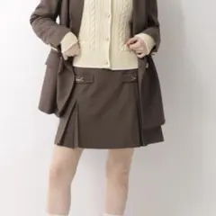 Rirandture ビット付きプリーツスカート ブラウンのサムネイル