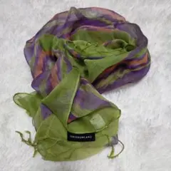 美品　トゥモローランド　tomorrowland 大判ストール　緑　紫　オレンジ