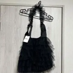 GRL フリル付きブラックショルダーバッグ