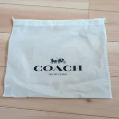 COACH ロゴ入り ホワイト　収納袋　巾着袋34cm×41cmのサムネイル