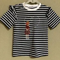 familiar ストライプTシャツ 女の子刺繍