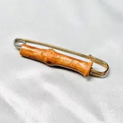 【希少】ヴィンテージ バンブー ブローチ ゴールド