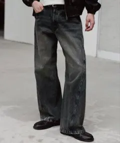 VINTAGE WASHED CURVED DENIM／WYM LIDNM