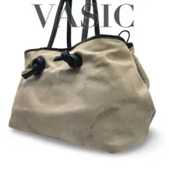 【良品】VASIC ヴァジック　トートバッグ　レザーキャンバス　ベージュ　肩掛け