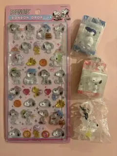 ボンボンドロップシール　スヌーピー　きょうだいたち　ガチャガチャセット