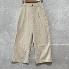 Copo（S）タックワイドパンツ＊ストレッチ＊ウエストバックゴム＊カジュアル