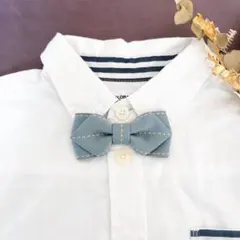 【小サイズ】キッズ蝶ネクタイ　ブルー系　七五三　結婚式　発表会　卒園式　入学式