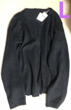 新品 タグ付き ミドル丈 カーディガン ブラック Lサイズ 黒 ガーデ ニット
