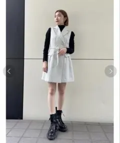 ノースリジャケットミニワンピース