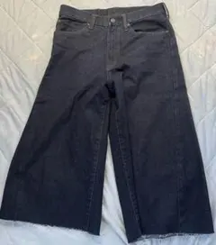 【GU】 バレルレッグジーンズ 29 リメイク　ハーフパンツ　ハーフデニム