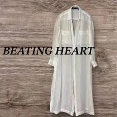 BEATING HEART ロングシャツ ホワイト 長袖 リネン シルク 羽織りのサムネイル