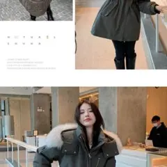 冬 中綿ジャケット ウィンタースポーツルック デザイン性 アウトドア　グレー