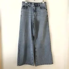 GU ミドルライズワイドジーンズ