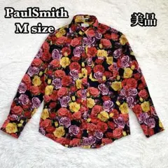 美品✨ポールスミス ベスト 花柄 大きいサイズ 総柄 シルク混 ブラック 薔薇 675 paul smith ポールスミス メインライン 花柄薔薇セットアップ