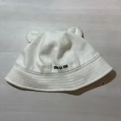 COMME CA ISM クマ耳付きホワイトベビーハット