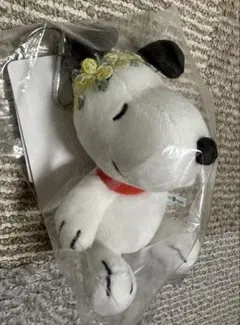【新品・未使用】スヌーピー マスコット キーホルダー 花冠