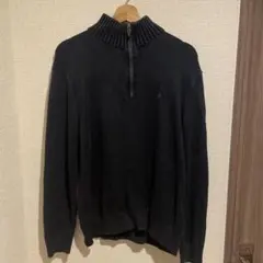 グレー ハーフジップ トレーナー ポロロゴ