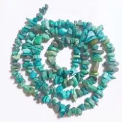t042 天然石 ビーズ ターコイズ 天然トルコ石 さざれ石 1連 グリーン 緑
