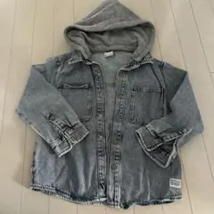 フード付きデニムジャケット サイズ7 デニムグレー