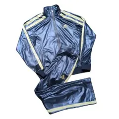 【セットアップ 】adidas コーティング ジャージ パンツ 光沢 レザー風