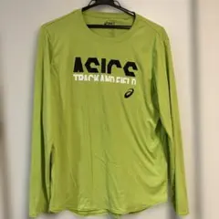 ☆ASICS ☆トレーニング ロングスリーブシャツ ライムグリーン☆Lサイズ