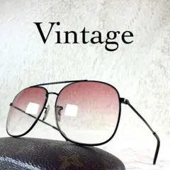 60s～70s　ビンテージサングラス　ツーブリッジ　レッドレンズ　ブラックのサムネイル