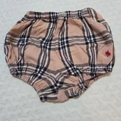 POLO チェック柄ベージュ系パンツ 90-100cm
