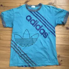 adidas アディダス リンガーTシャツ 古着 90年代 トレフォイルロゴ