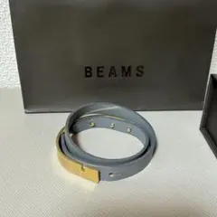 BEAMS レザー ブレスレット ゴールドカラー