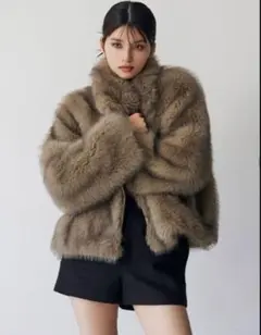 【新品未使用】【完売品】 MURUA MIX フェイクファーブルゾン グレー