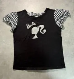 Barbie バービー ギンガムチェックパフスリーブ Tシャツ 140 ブラックのサムネイル