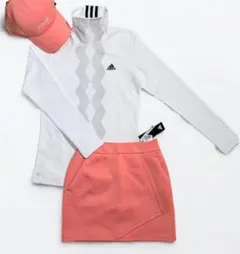 アディダスゴルフ 春 S セットアップ 3点 ダンボール スカート 長袖 帽子