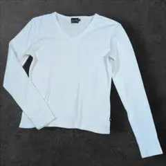 CK カルバンクライン Vネック長袖 Tシャツ カットソー ホワイト M