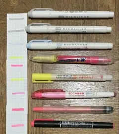 MILDLINERなど 蛍光ペン 8本セット