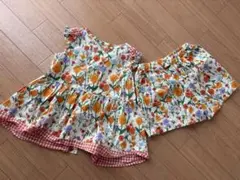 HAPPYフラワー セットアップ 110cm 女の子 花柄 夏 上下セット