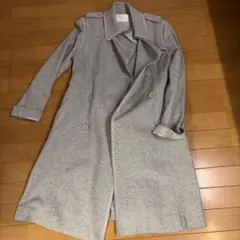 グレー ダブルブレスト ロングコート