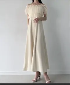 JUNOAH チュールビスチェ＋キャミワンピースset