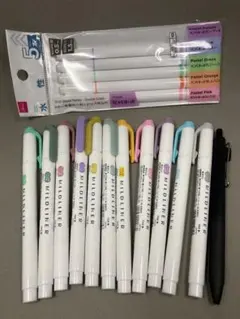 MILDLINER パステルカラー水性マーカー ボールペン 17本セット