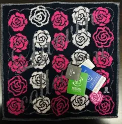 LANVIN バラ柄タオルハンカチ（リサイクルコットン）