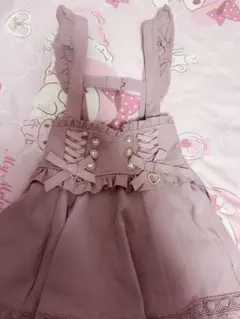 LIZLISA リズリサ レースアップサスペンダー付スカパン ピンク