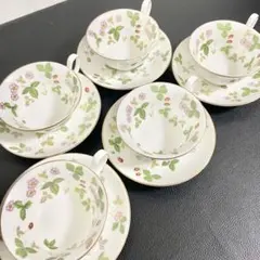 WEDGWOOD ウェッジウッド ワイルドストロベリー カップ&ソーサー 5客
