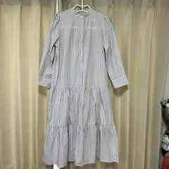 earth music&ecology ストライプロングシャツワンピース