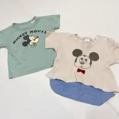 ミッキーマウス Tシャツ 2枚セット　子供服　半袖95cm
