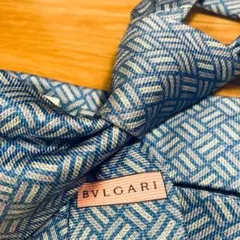 BVLGARI ブルガリ ネクタイ ブルー 青 セッテピエゲ 剣先幅9.5cm