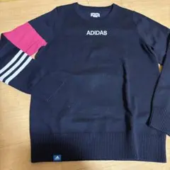 ADIDAS ニットセーター ネイビー ピンク