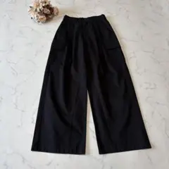 TRANOI トラノイ 韓国製 ワイドカーゴパンツ 黒 M 綿100 モード系