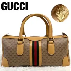 極美品✨グッチ ハンドバッグ シェリーライン マイクロGG クレストチャーム 革