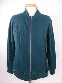 【値下げ】クロコダイル　Crocodile　ジップアップジャケット　ロゴ　緑　L