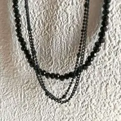 ブラッククリスタル✨️ロングネックレス・80cmのサムネイル