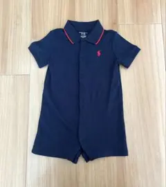極美品Ralph Lauren ラルフローレン ネイビー ポロロンパース 75